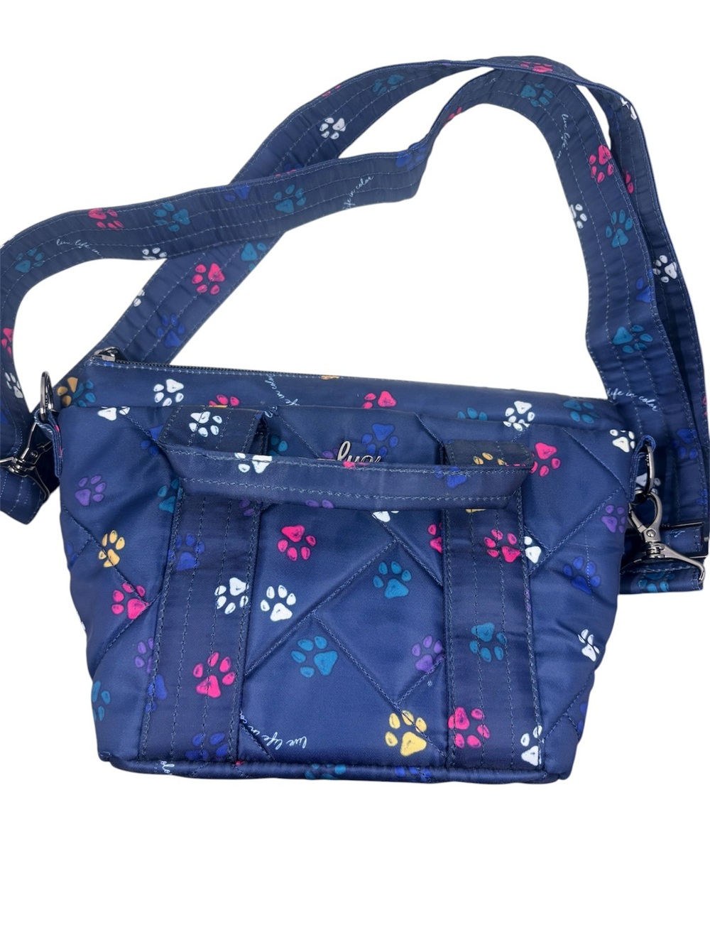 Lug Dory Mini Crossbody Bag Navy Paws Unisex Compact Travel Pouch Stylish NWOT